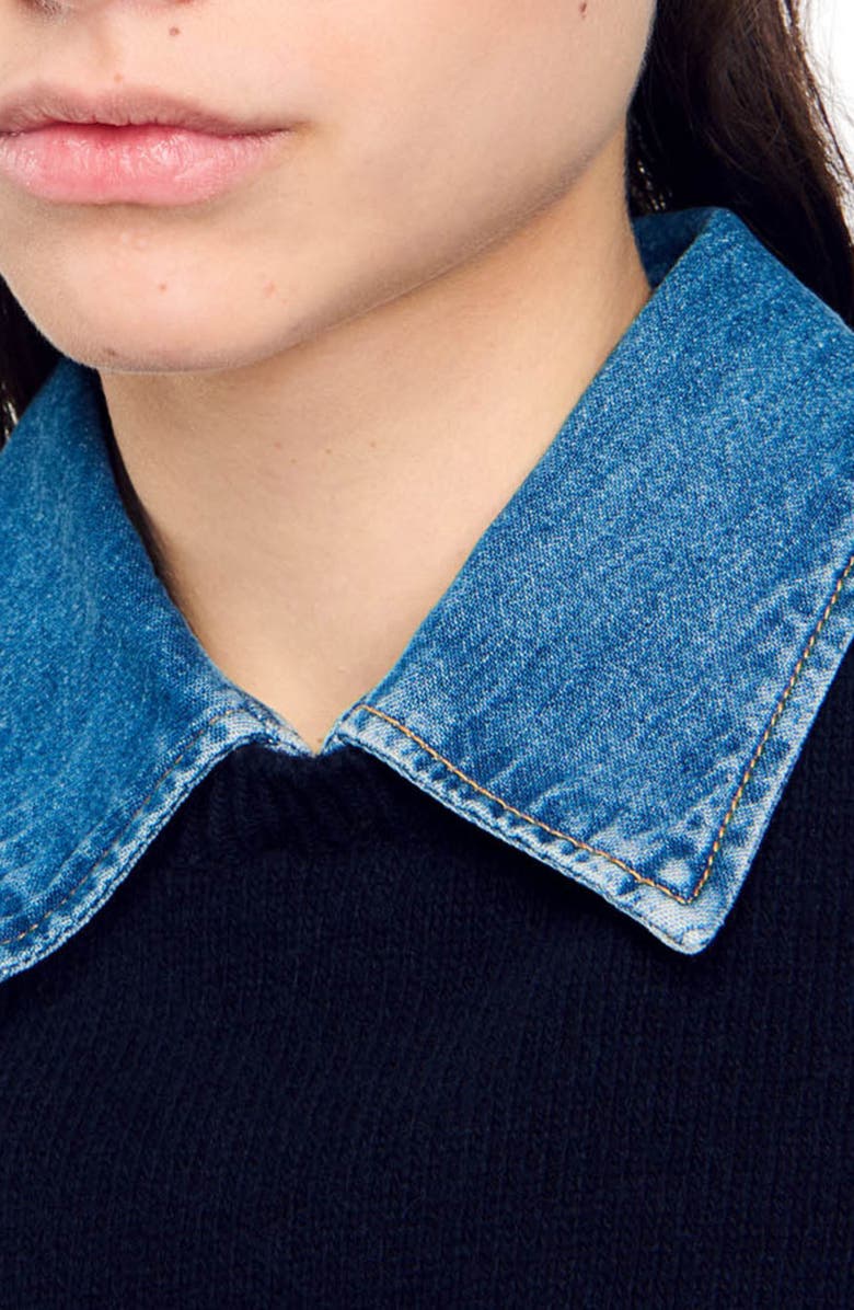 SANDRO Sweater with removable collar, Alternate, color, 