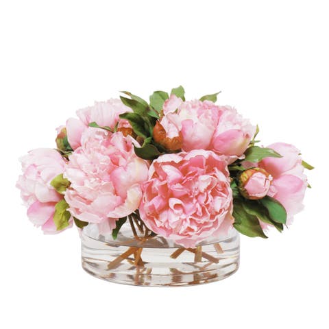 Peony In Open Cylinder Vase