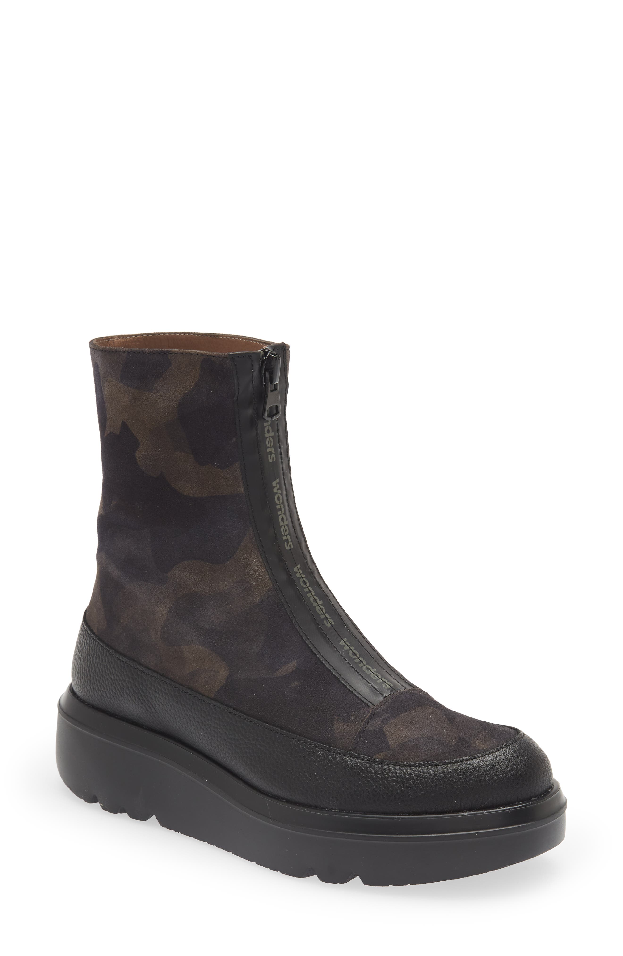 Wonders Front Zip Bootie, Main, color, 