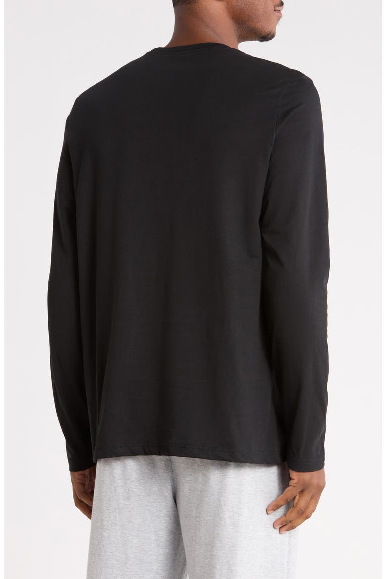 Long Sleeve Crewneck T-Shirt, Alternate, color, BLACK