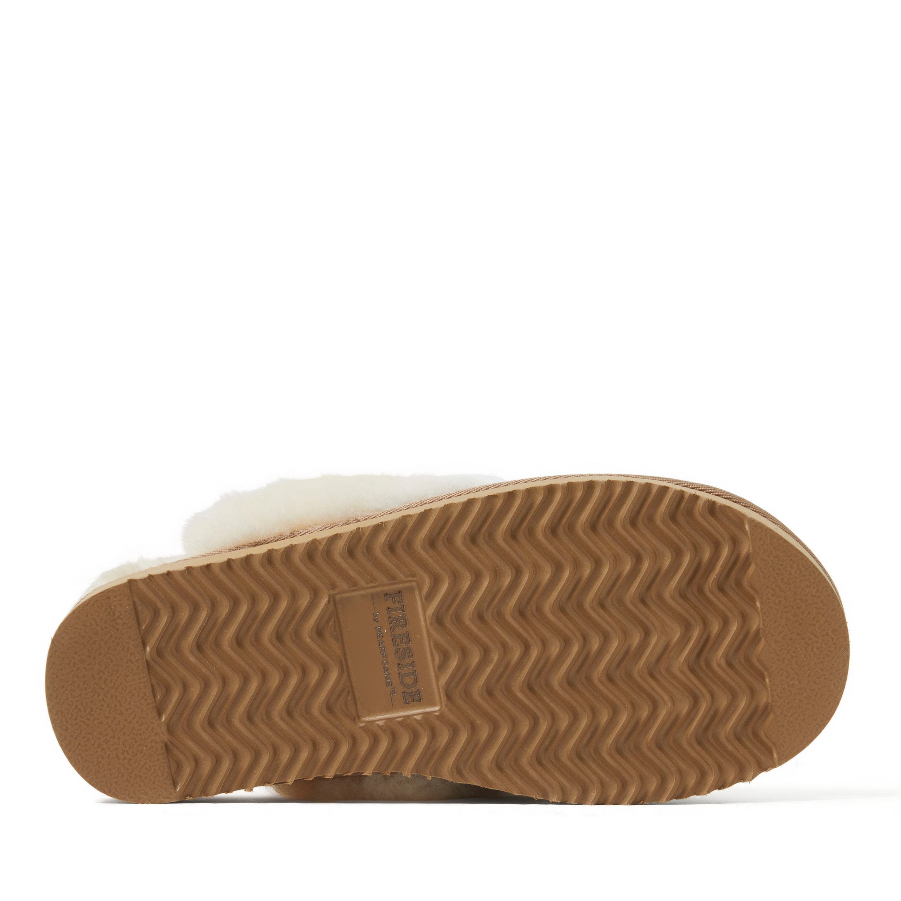 DEARFOAMS Fireside Sydney Holiday Fair Isle Genuine Shearling Scuff Slipper, Alternate, color, 