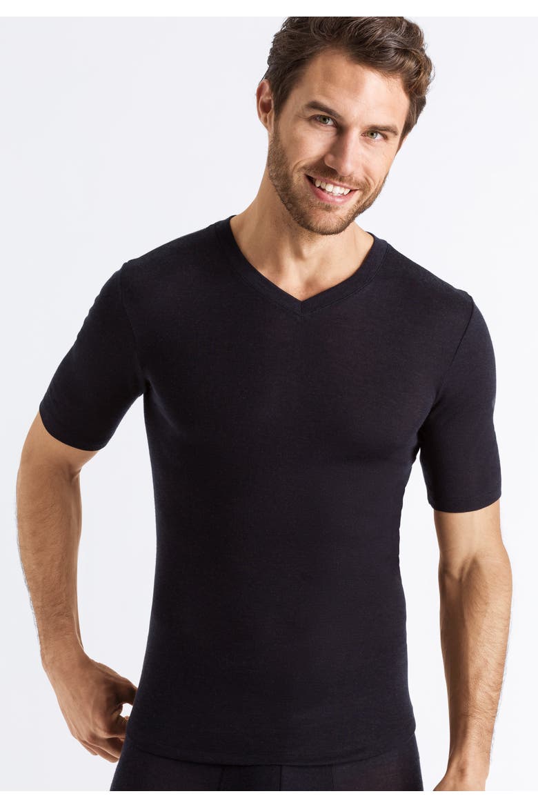 Silk Cashmere Short Sleeve Shirt, Alternate, color, Black