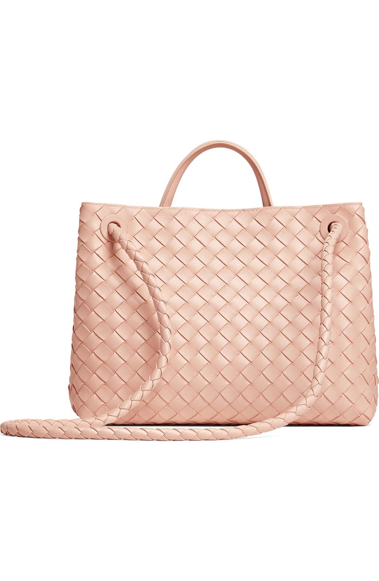 Bottega Veneta Medium Andiamo Intrecciato Shoulder Bag, Alternate, color, Cameo Brass