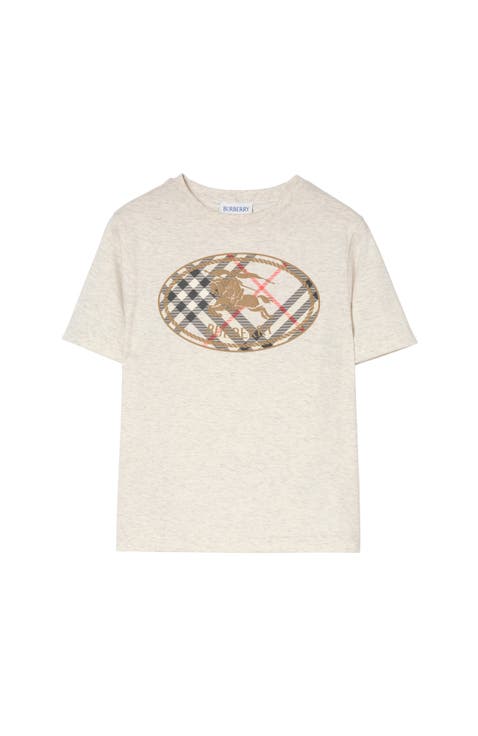 Check Knight Stamp Cotton T-shirt