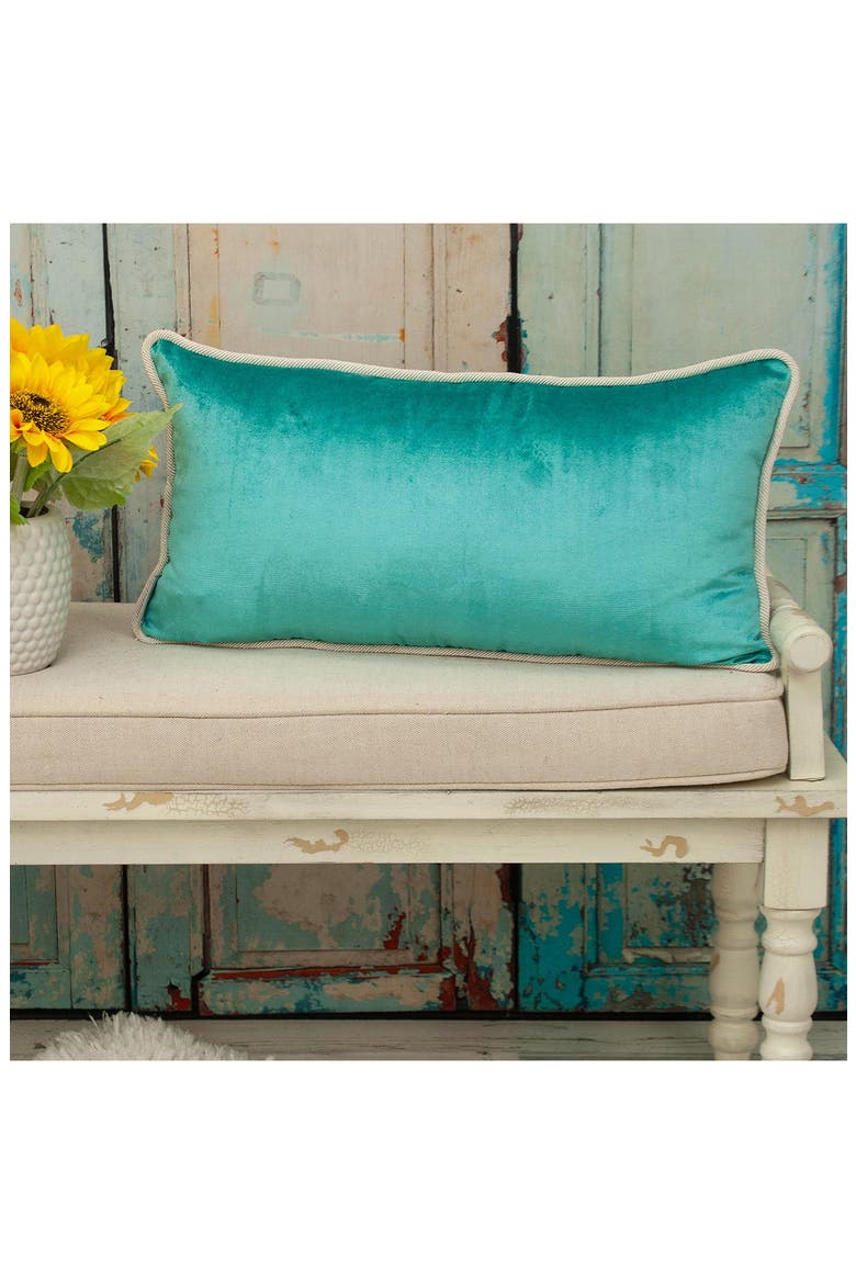 Maia Transitional Aqua Throw Pillow, Alternate, color, AQUA