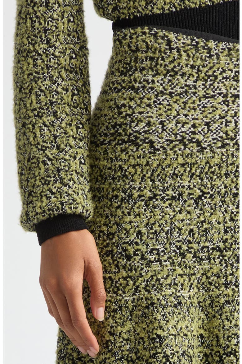 The Miller Jacquard Midi Sweater Skirt, Alternate, color, GREEN STATIC