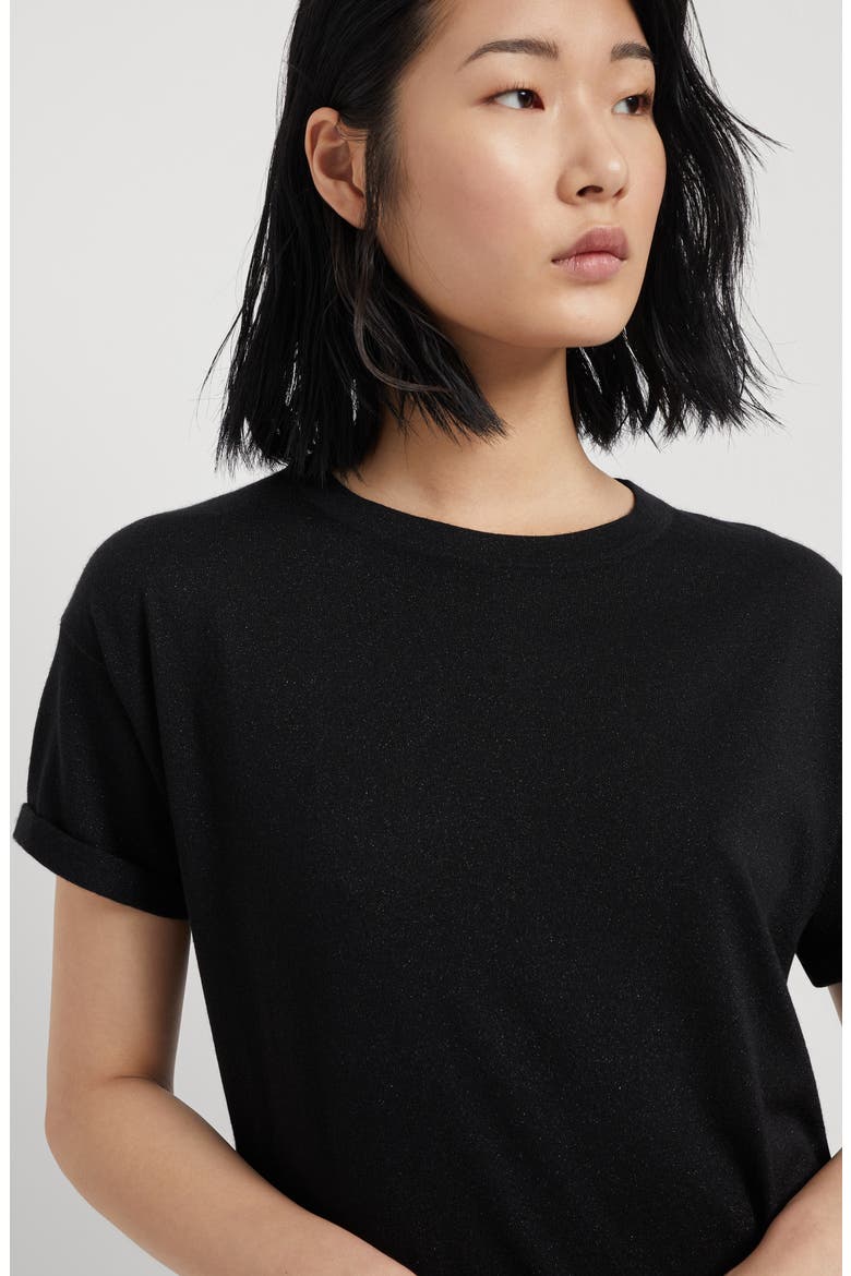 Cashmere and silk lightweight sweater, Alternate, color, Black
