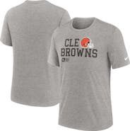 Nike Men's Nike Heather Gray Cleveland Browns Overlap Lockup Tri-Blend T-Shirt