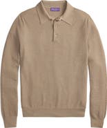 Ralph Lauren Purple Label Long Sleeve Mulberry Silk & Cotton Polo Sweater