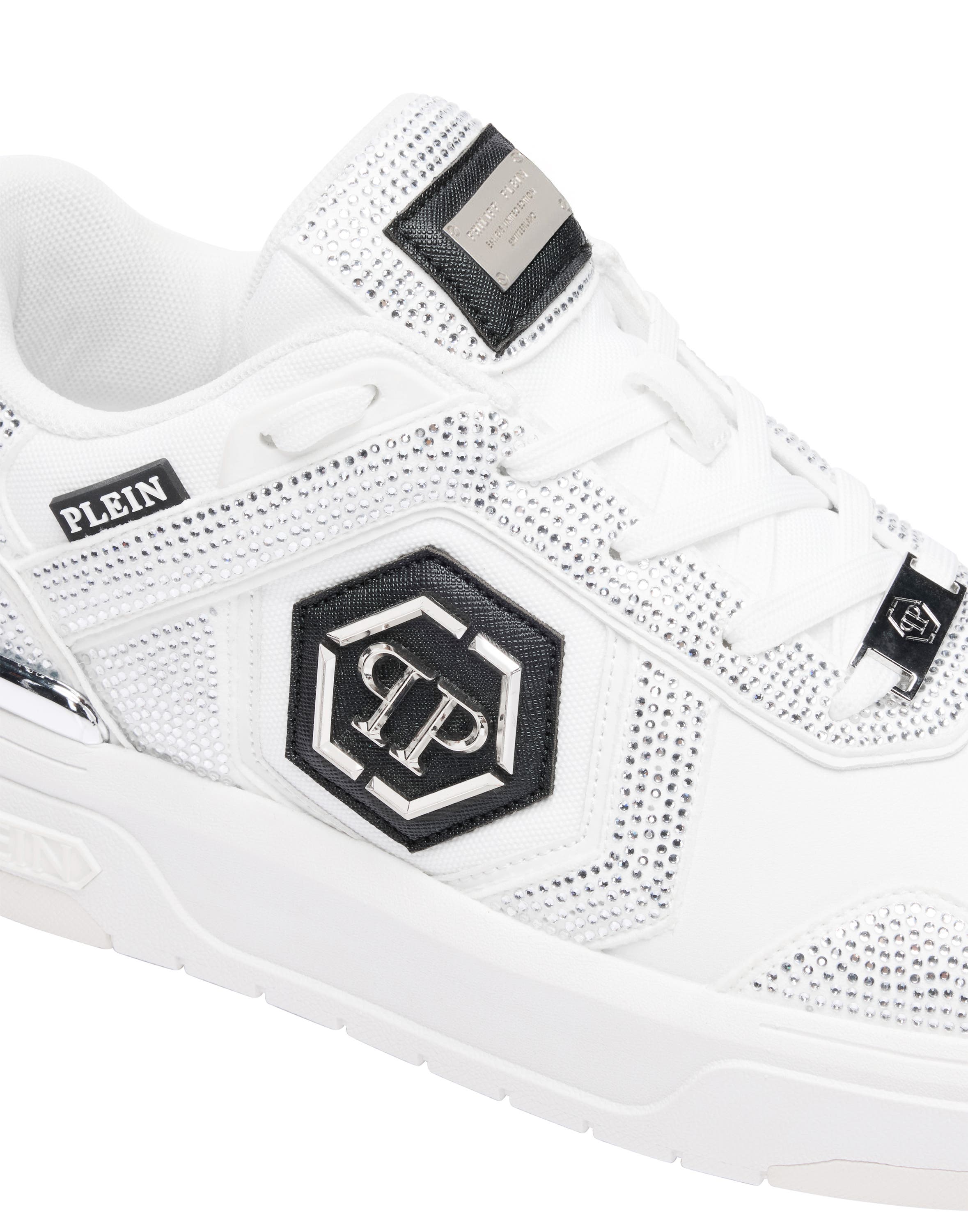 Low-Top Sneakers Sk8R Strass Unisex, Alternate, color, white/white