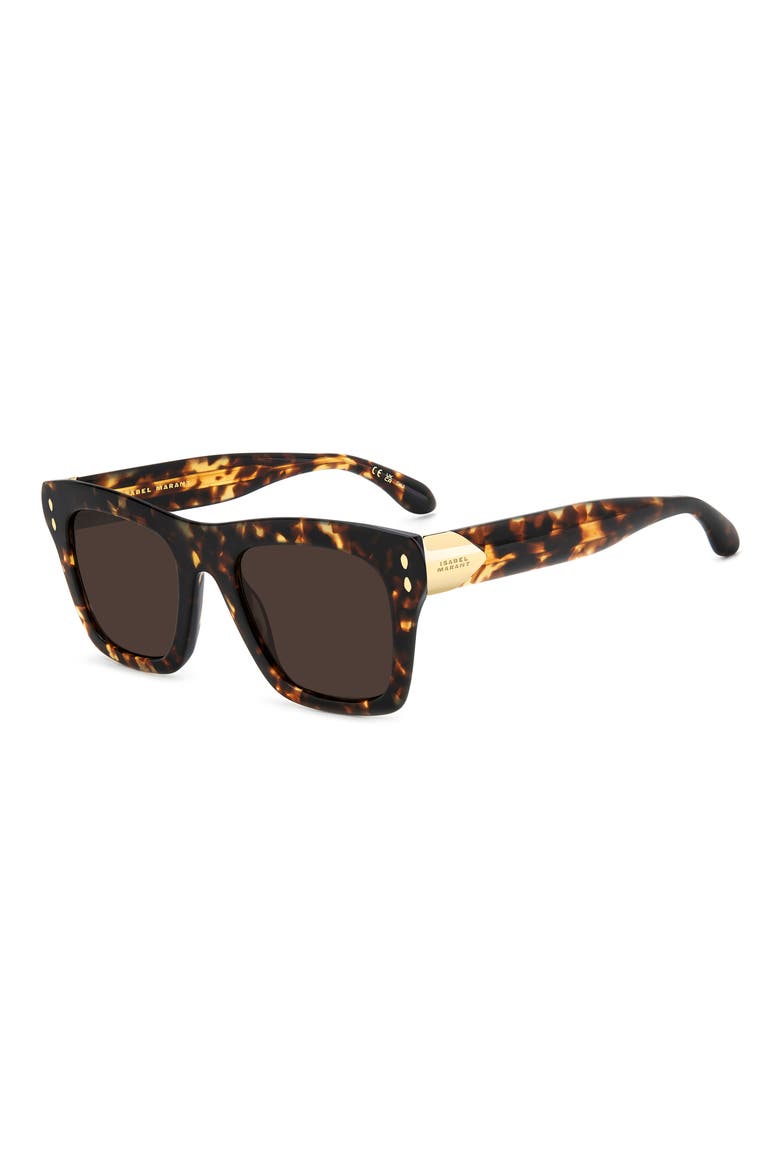 51mm Rectangular Sunglasses, Alternate, color, HAVANA/ BROWN