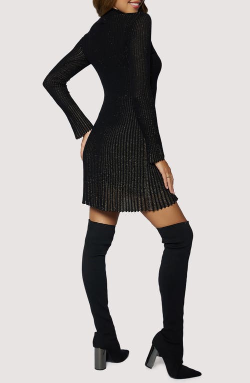 Lost + Wander Treasures Of Light Metallic Stripe Long Sleeve Minidress In Animal Print