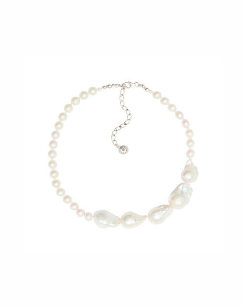 FRY POWERS Mixed Baroque Pearl Collar Necklace in Pearl White 