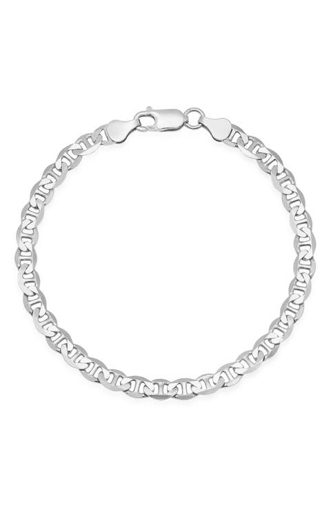 Men's Sterling Silver Italian Mariner Chain Bracelet