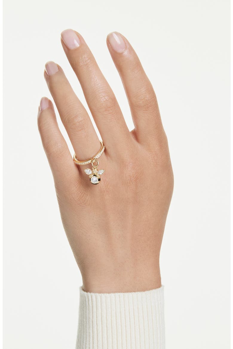 Idyllia Crystal Bee Charm Ring, Alternate, color, GOLD/ MULTI
