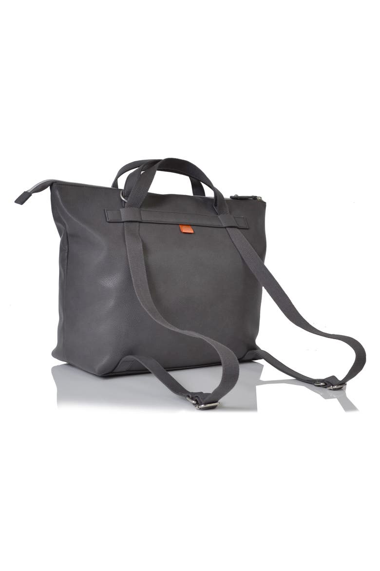 Saunton Faux Leather Convertible Diaper Backpack, Alternate, color, PEWTER