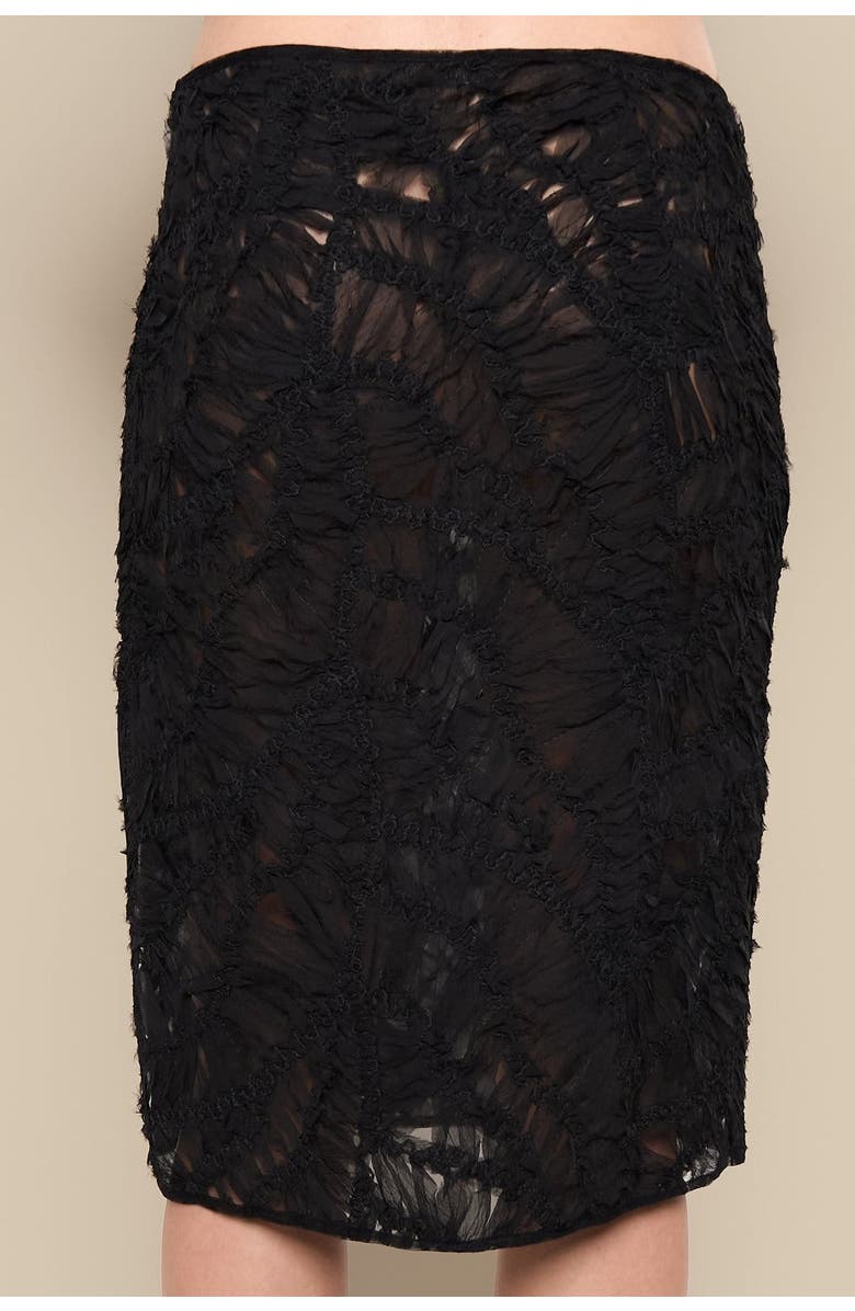 Contessa Mills Fleur Sheer Abstract Lace Midi Pencil Skirt, Alternate, color, Black