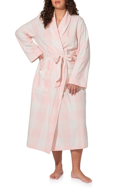 Bedhead Pajamas Print Cotton Flannel Robe In Pink