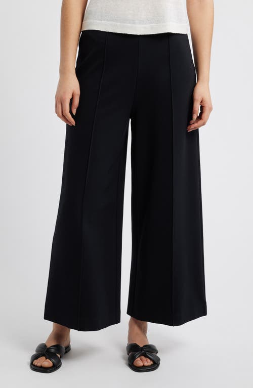 Caslonr Caslon(r) Wide Leg Crop Ponte Pants In Black