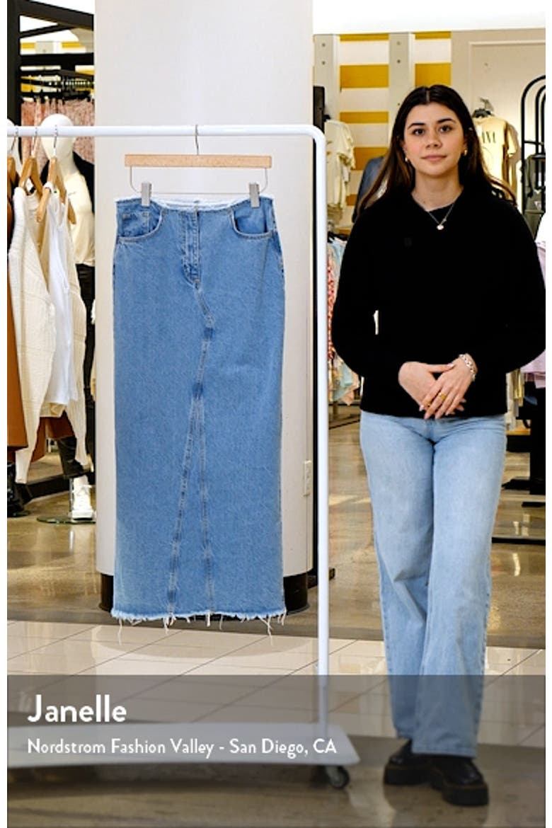 Raw Hem Denim Maxi Skirt video