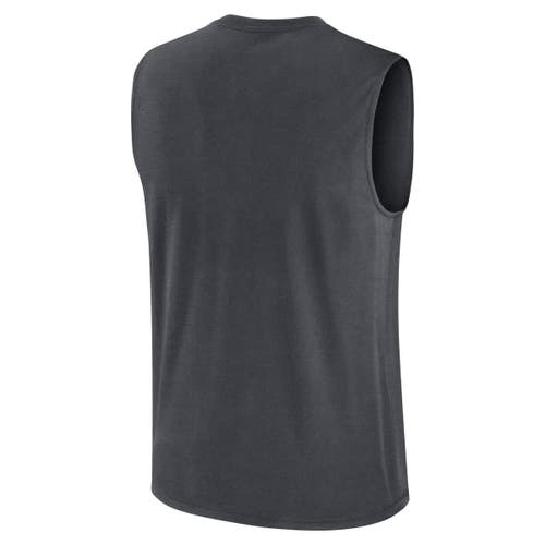 Nike Charcoal New England Patriots Primetime Legend Performance Muscle Tank Top In Black