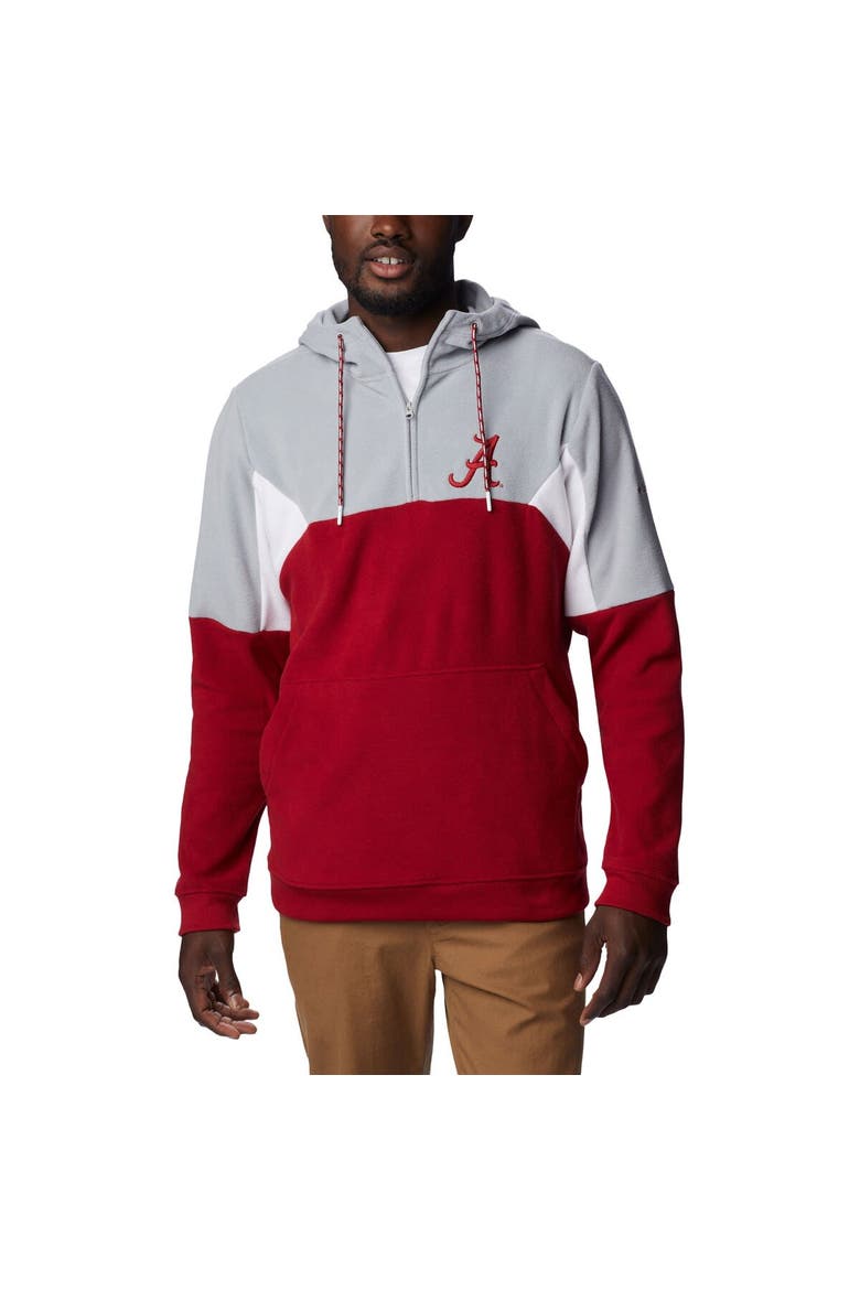 Men's Columbia Crimson Alabama Crimson Tide Lodge Quarter-Zip Hoodie, Alternate, color, Crimson