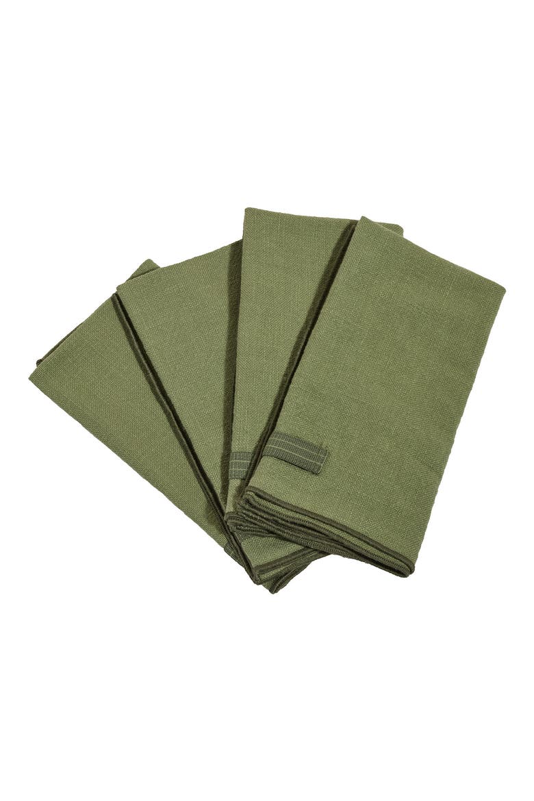 Set of 4 Loop Napkins, Main, color, SAGE