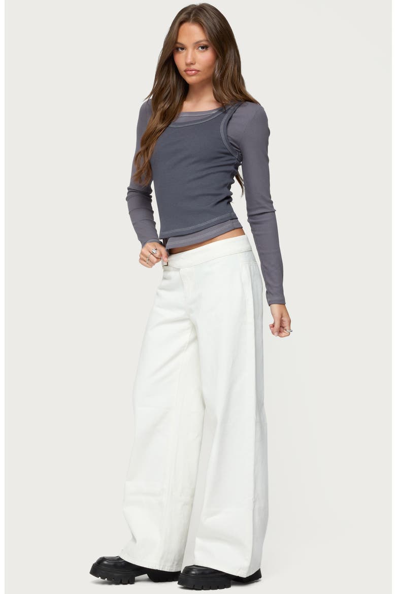 Zane Contrast Layer T-Shirt, Alternate, color, GRAY