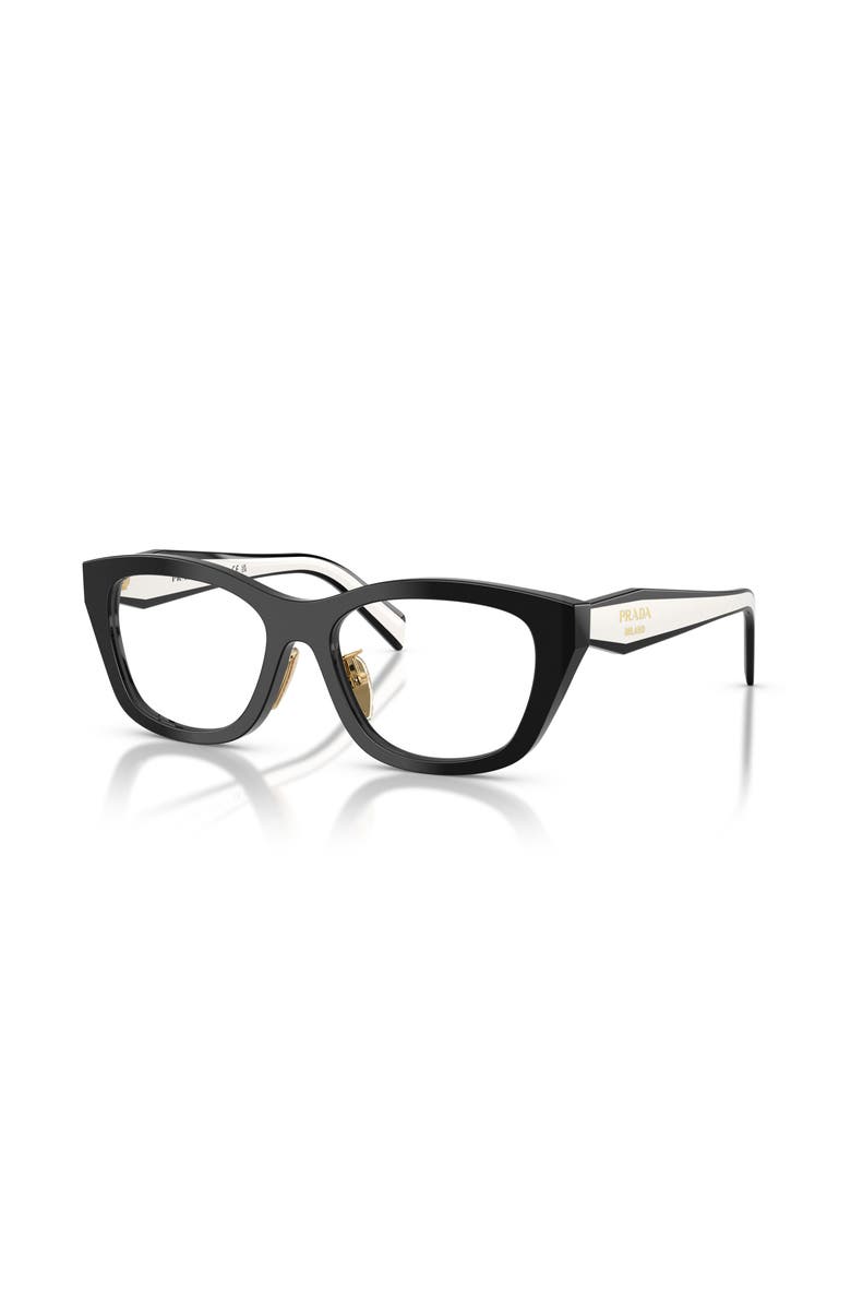 Prada 53mm Irregular optical glasses, Main, color, Black