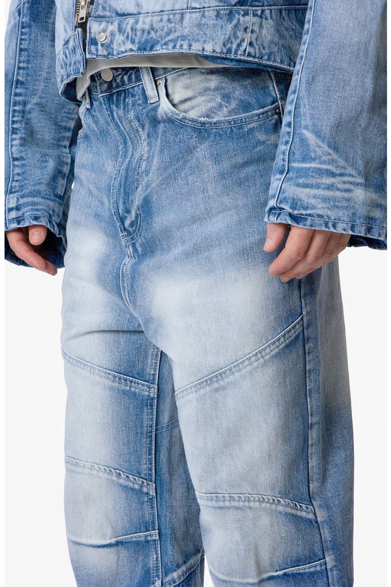 Paneled Moto Denim Jeans, Alternate, color, WASHED BLUE