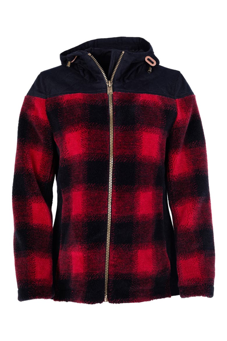 Chico Water Resistant Hooded Fleece Jacket, Alternate, color, RED BUFF
