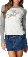 EDIKTED Cowboy Graphic Baseball T-Shirt