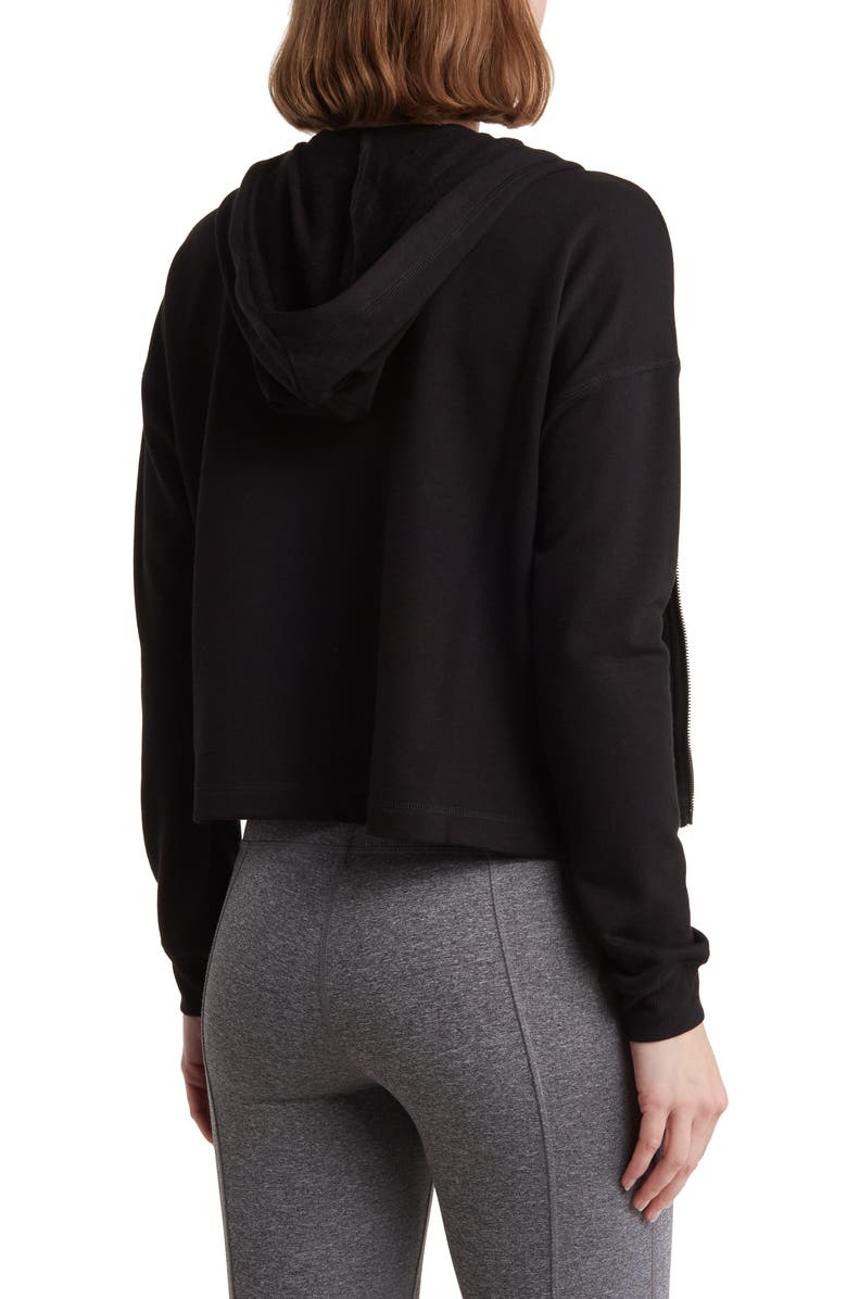90 DEGREE BY REFLEX Fleece Crop Zip Hoodie, Alternate, color, 