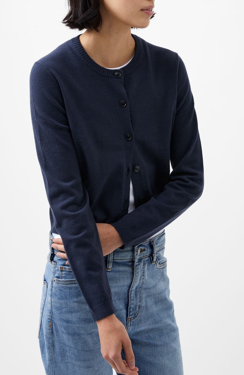 French Connection Crop Cardigan, Alternate, color, Charcoal Mel