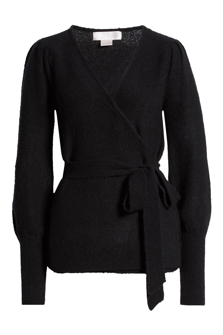 Wrap Cardigan, Alternate, color, BLACK