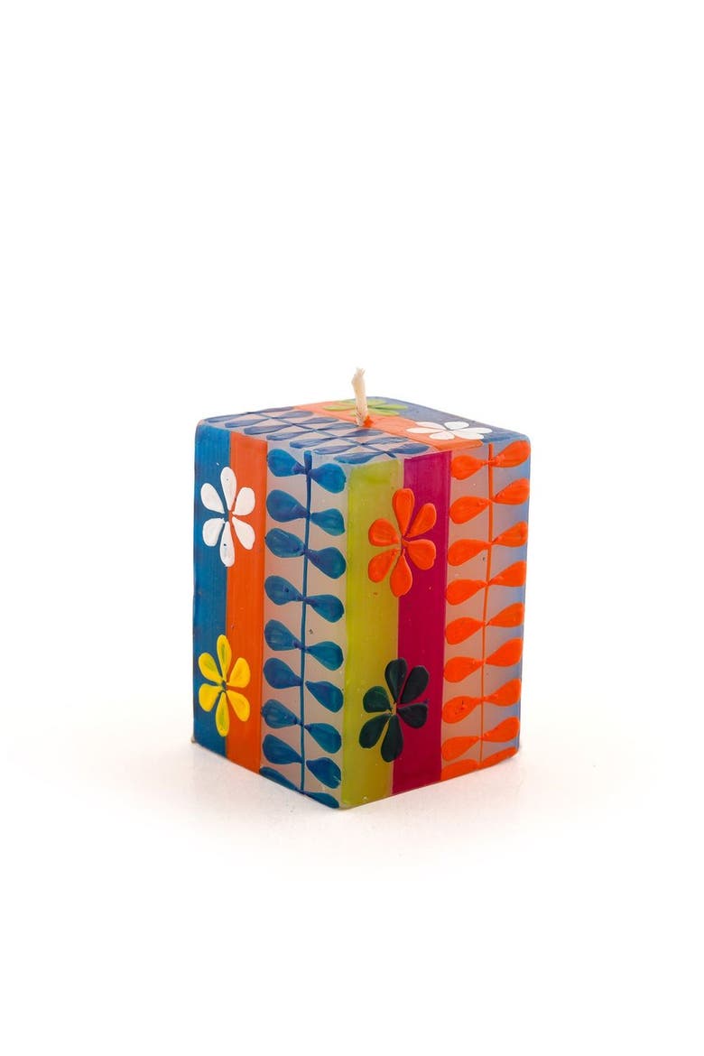 Summer Painted Cube Candle, Main, color, Summer - 2x2x3"