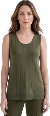 Roaman's Plus Size Drop Needle Tank Lightweight Sweater Knit