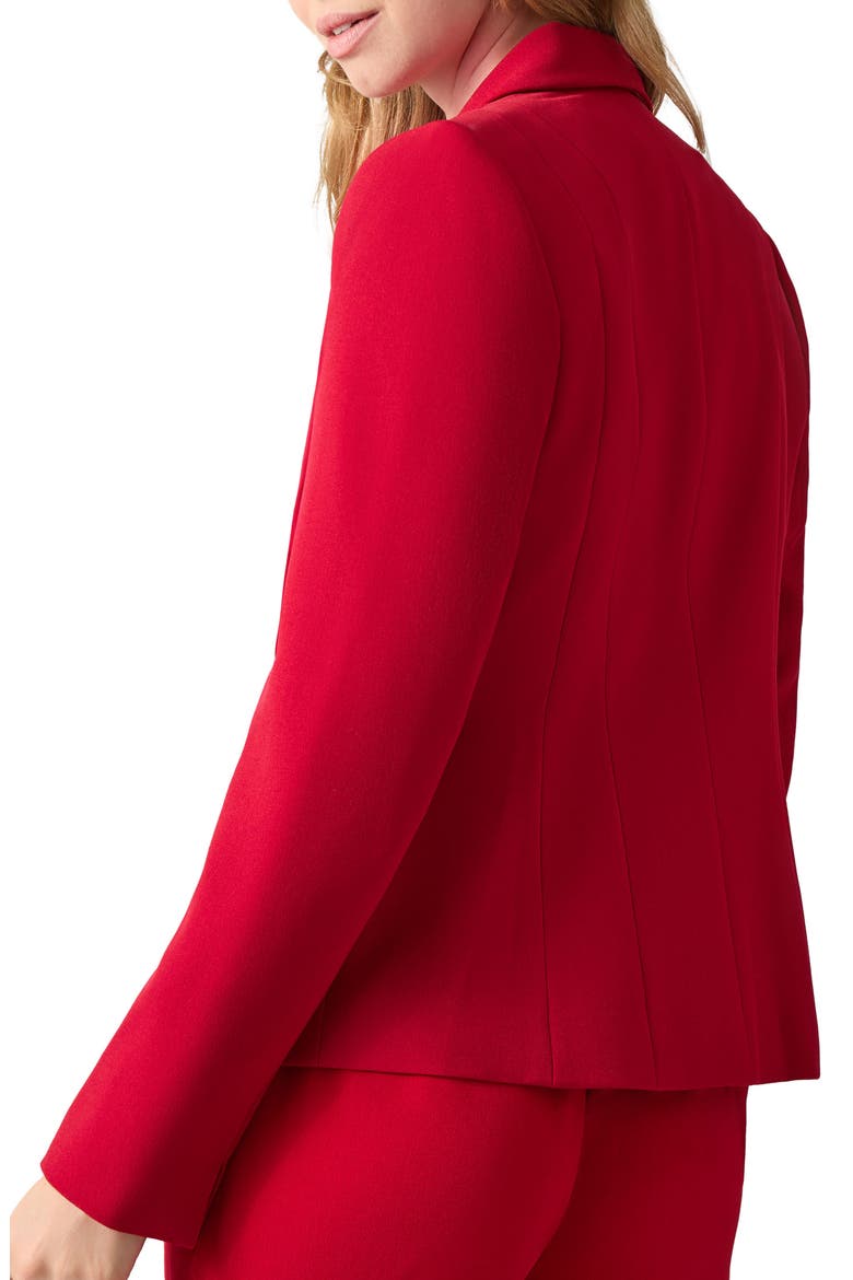 Stretch Crepe One-Button Blazer, Alternate, color, FIRE RED