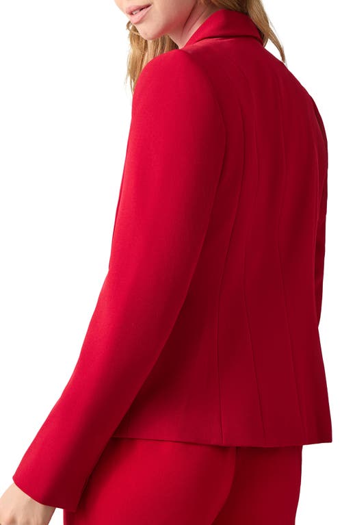 Kasper Stretch Crepe One-button Blazer In Red