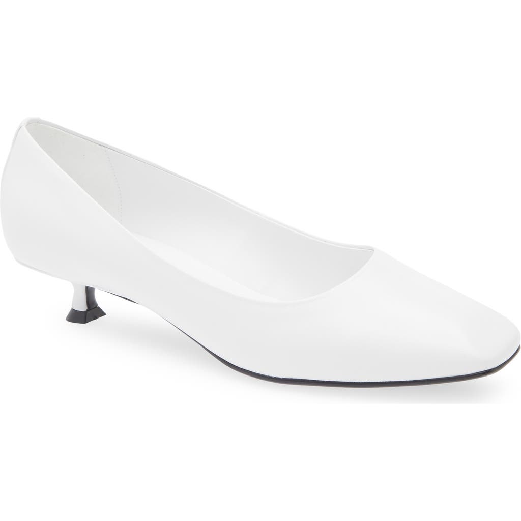 Jeffrey Campbell Millenni Pointed Toe Kitten Heel Pump In White