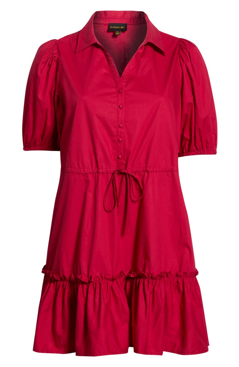 SUGARLIPS Stacie Cotton Shirtdress, Alternate, color, Cherry
