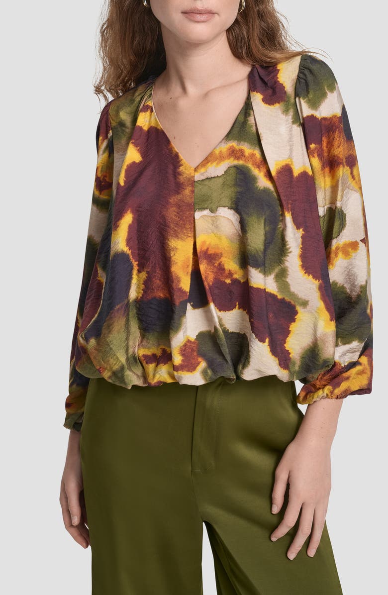 DKNY Pleated Voile Bubble Top, Main, color, 