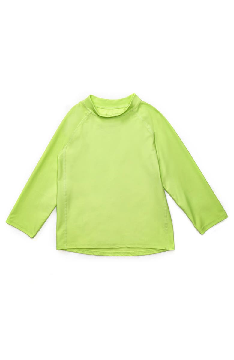 Leveret Kids Long Sleeve Rash Guard, UPF 50+ Swim Shirt, Main, color, Green