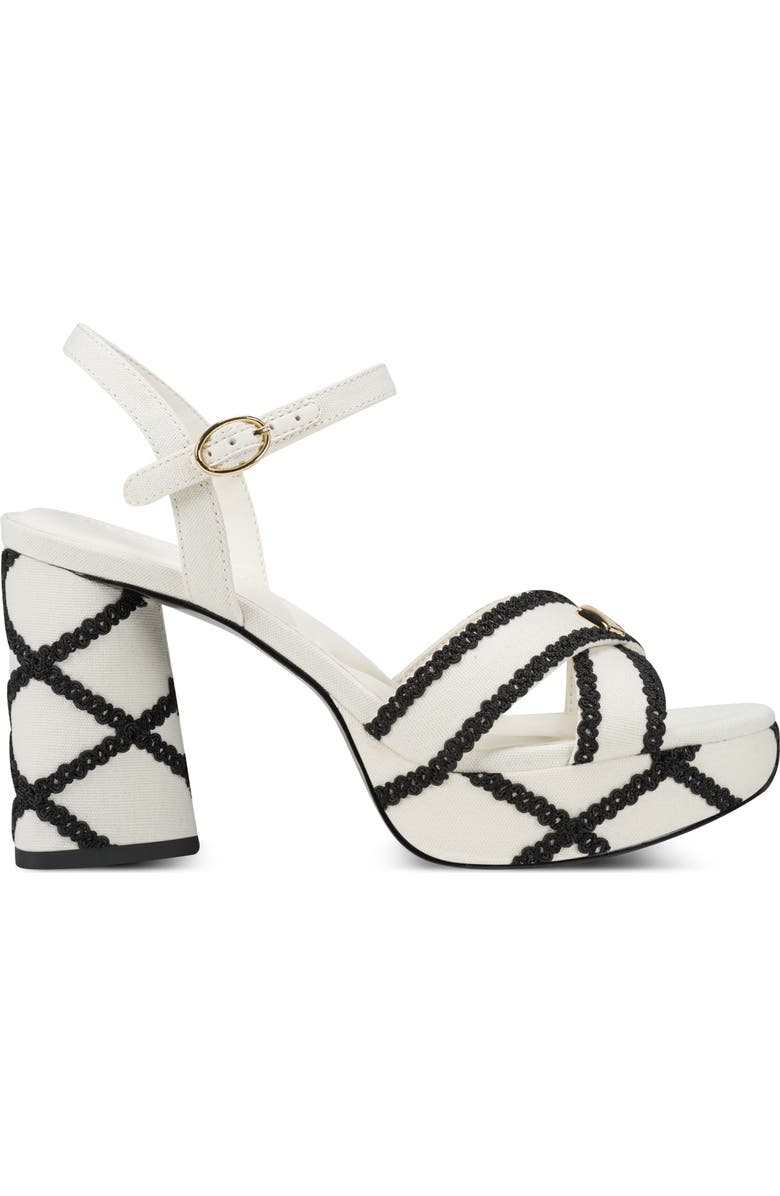 KARL LAGERFELD PARIS Hickory Stitch Platform Sandal, Alternate, color, Cream