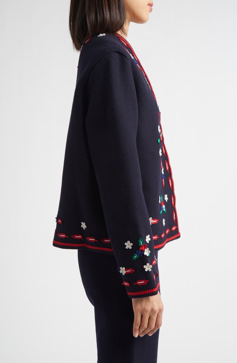 Bode Carroll Wool Jacket, Alternate, color, Navy Red