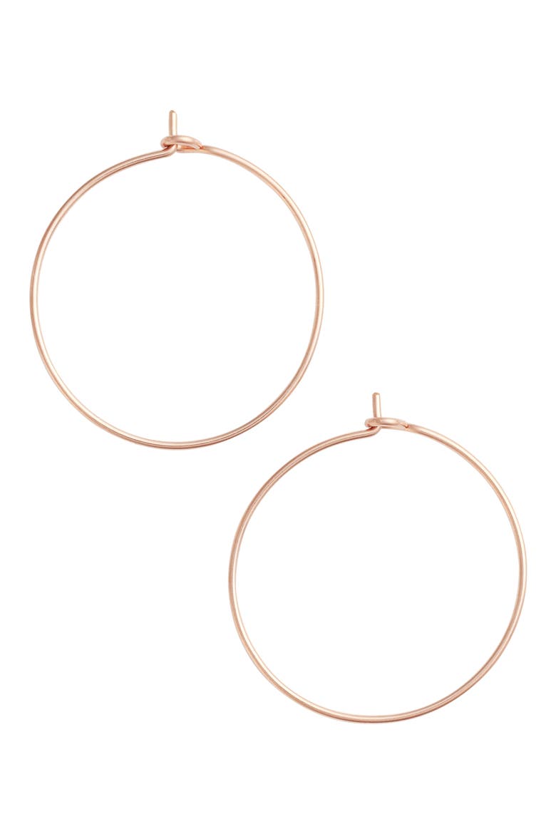 Medium Pure Hoop Earrings, Main, color, ROSE GOLD