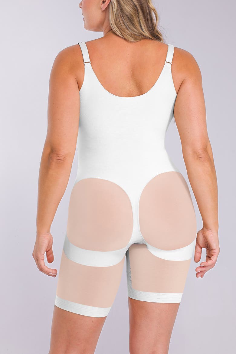 MeshSmooth Butt-Lifting Bodysuit, Alternate, color, White