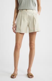 Nordstrom Pleated Linen Blend Shorts