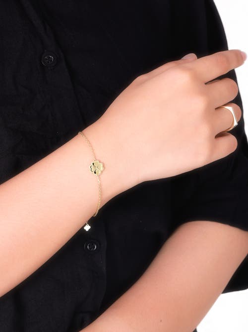 Devata Clover Heart Chain Bracelet In Gold