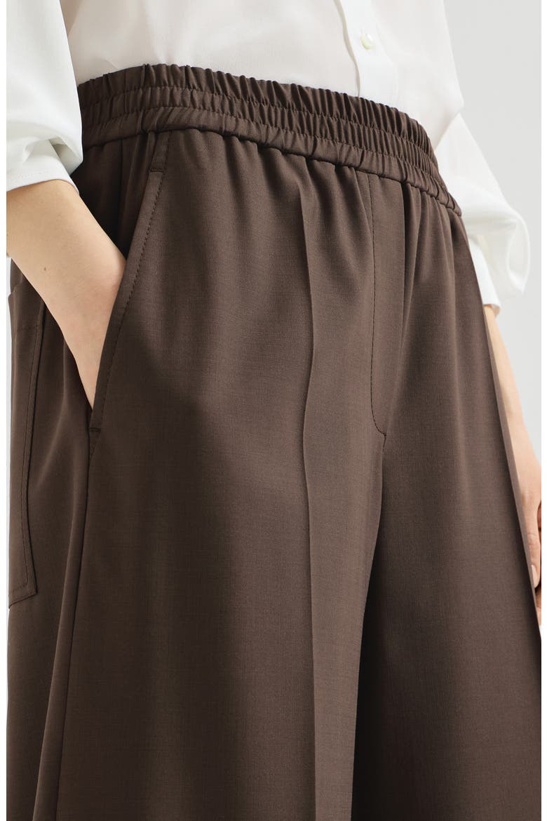 Tropical luxury wool loose track trousers, Alternate, color, Coffee